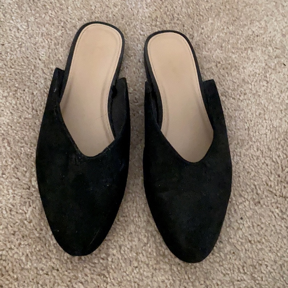 Black velvet slides - 8